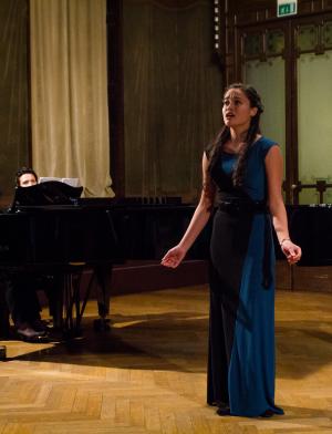 a music student singing in Milan